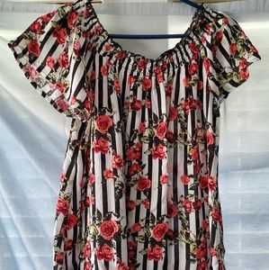 Off the shoulder floral blouse